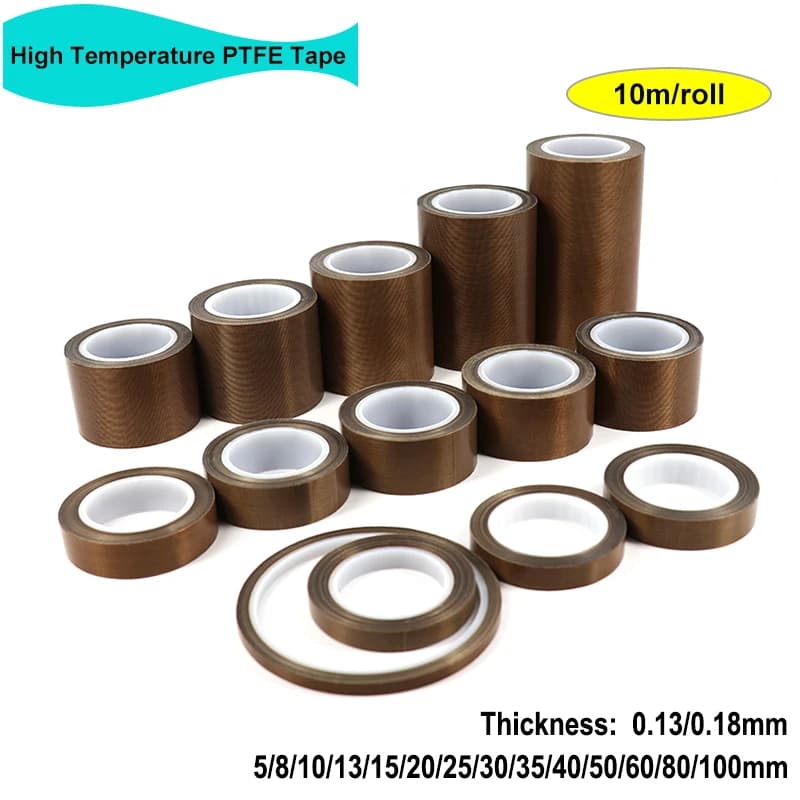 Nastro in tessuto rivestito in PTFE ad alta temperatura 5 ~ 100mm 0,13/0,18mm Nastro isolante elettrico adesivo per macchina per sigillare sottovuoto