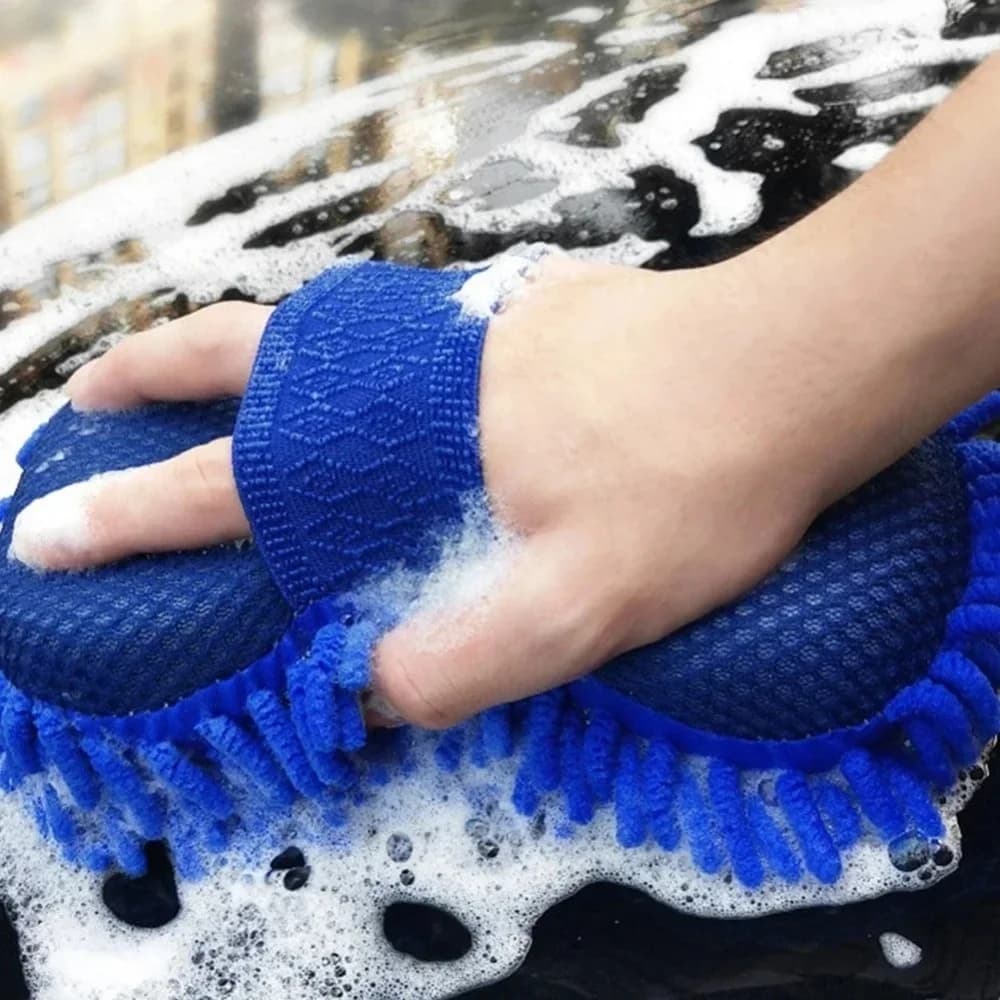 Superfiber Gloves Sponge for Car Wash to Model Details for Car Care Clean Brushes Clean sponge car gloves available on both sides Car Part