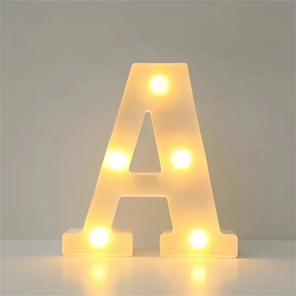Luci a LED da 16 cm, lampade a forma di alfabeto alimentate a batteria per camera da letto, feste di compleanno, decorazioni per la tavola, decorazioni da appendere in casa