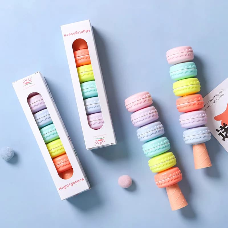 Bview Art Evidenziatore a forma di amaretto, pennarelli chiave per studenti, penna colorata per splicing, manuale, regalo scolastico