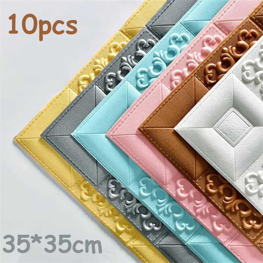 10pc 5MM adesivi murali 3d autoadesivi carta da parati Foam Brick Pattern Decor Retro Trend Background Wall Sticker Home Decor