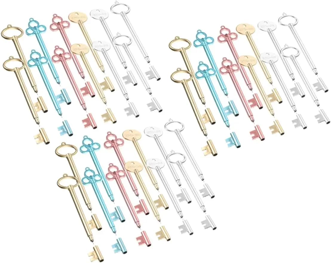 Set di penne gel chiave Kawaii Strumenti di scrittura Aula Decorazioni vintage Mini forniture per ufficio Cancelleria scolastica