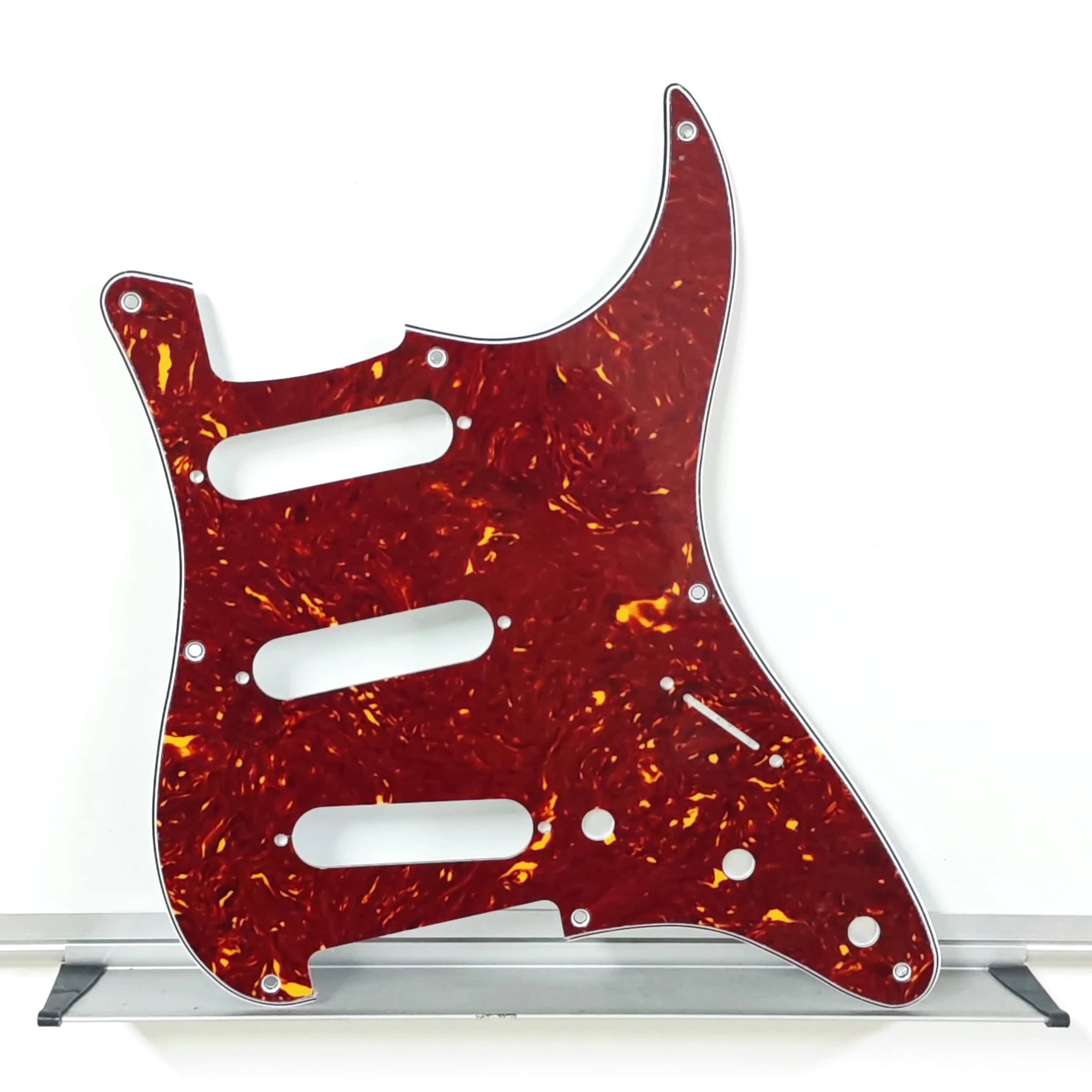 FLEOR Red Tortoise ST Electric Guitar Pickguard 8-Hole Pick Guard Scratch Plate 4Ply for Guitar Parts