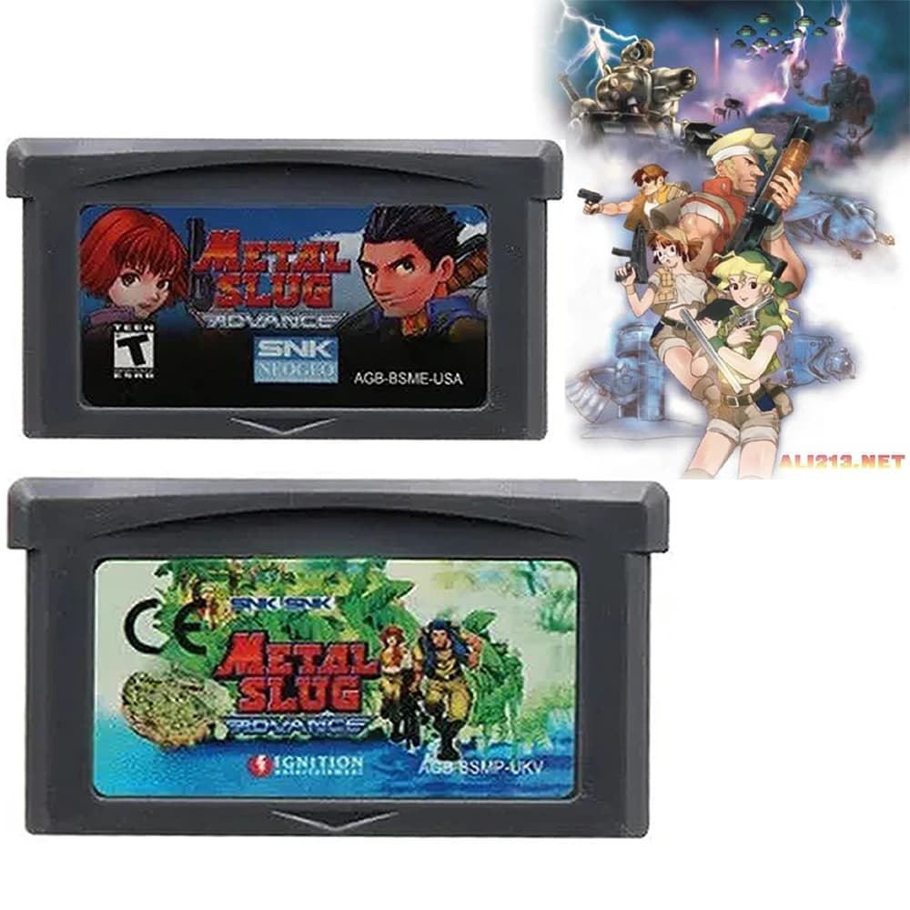 Metal Slug Cartuccia per videogiochi a 32 bit Scheda console di gioco per giochi di tiro GBA Serie Metal Slug Advance Lingua USA/EUR