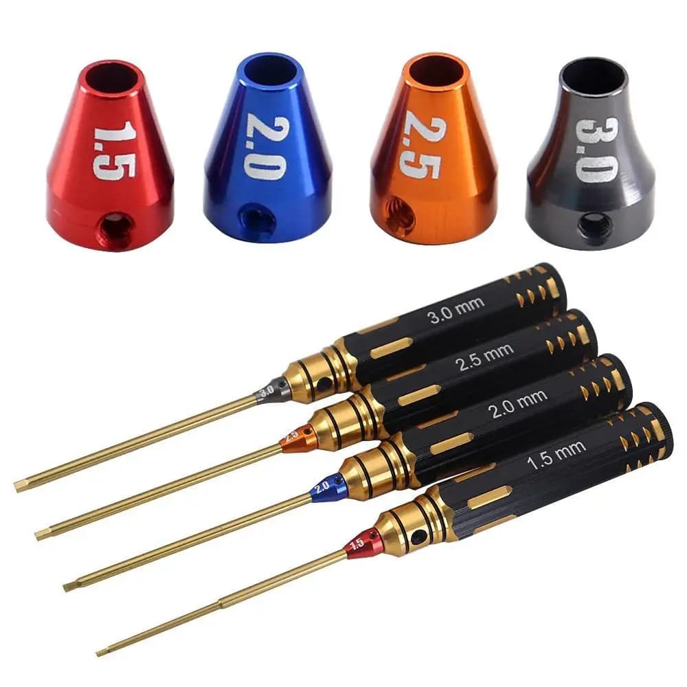 4 pz/set placcatura in titanio 1.5mm/2mm/2.5mm/3mm cacciavite esagonale cacciavite strumento marcatura per Rc modello auto barca aereo