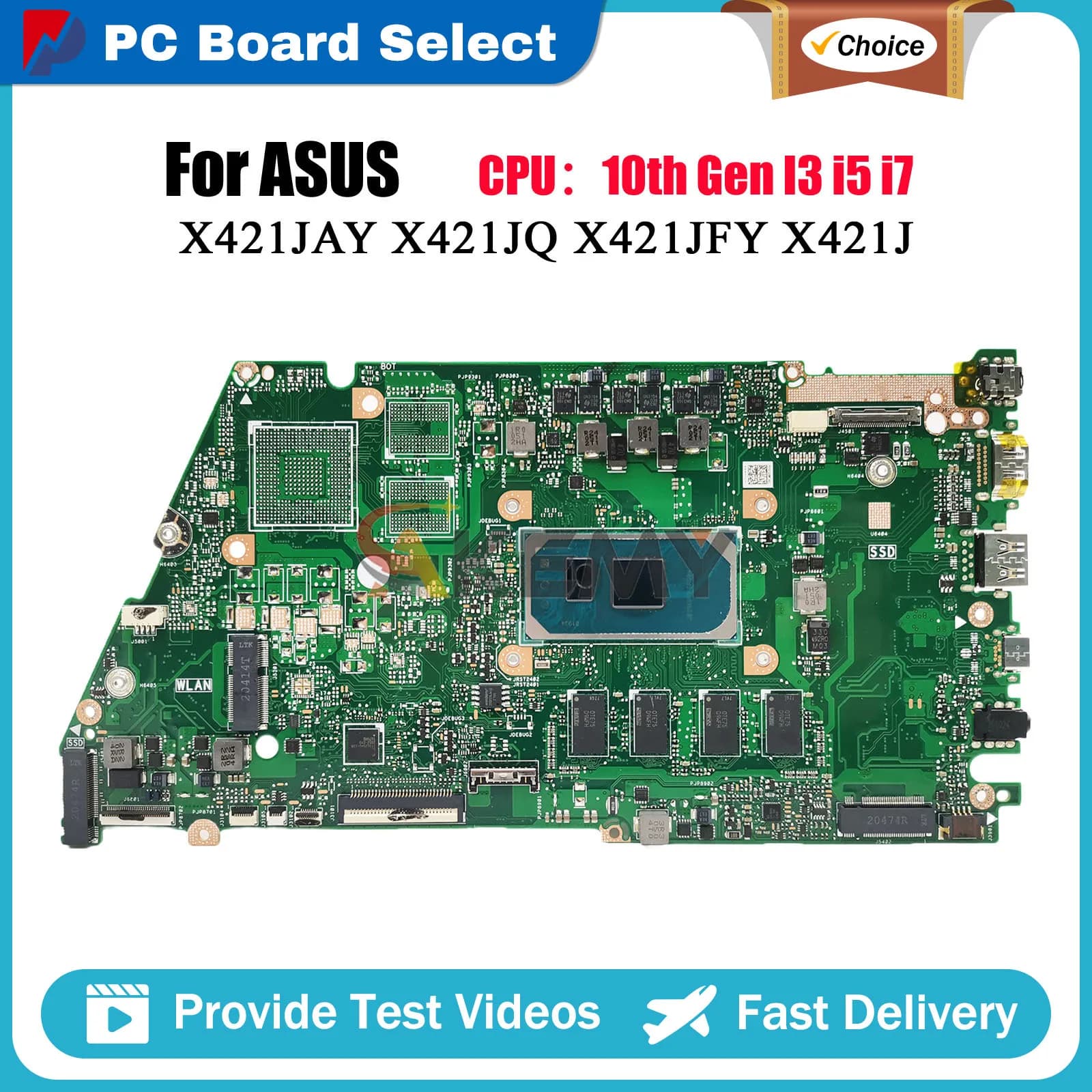 X421JA Laptop Motherboard For ASUS I421J X421JP R421J S433J X413J X421J X421JAY X421JFY X421JQ Mainboard With 10th Gen I3 i5 i7