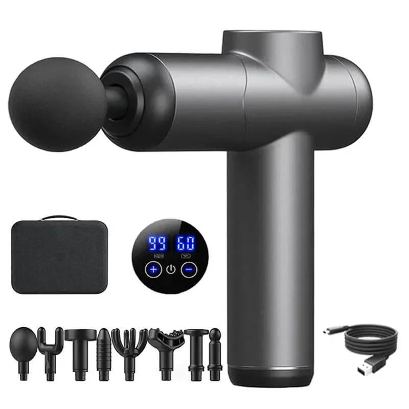advertising Professional Smart Massage Gun Body Backrest Muscle Relaxation LED Display 8 Types of Massage Headband Gun