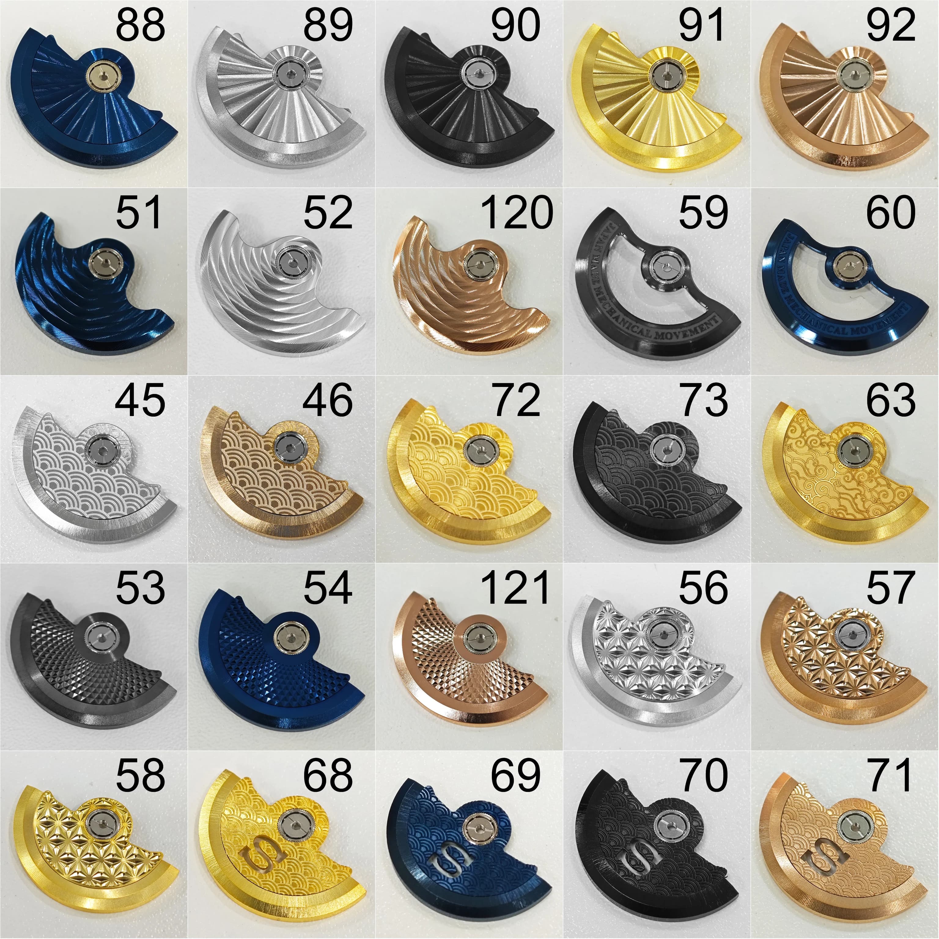 NH35 oscillating weight rotor clock movements 148 compatible color styles for NH34 NH35 NH38 4R movement spare parts