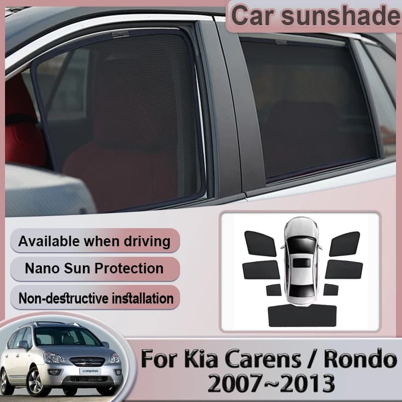 Auto Maglia Parasole Per Kia Carens Rondo7 MK2 UN 2007 ~ 2013 Naza Citra 2 Rondo Finestra Magnetica Visiera Parasole Ombra Tende Accessori