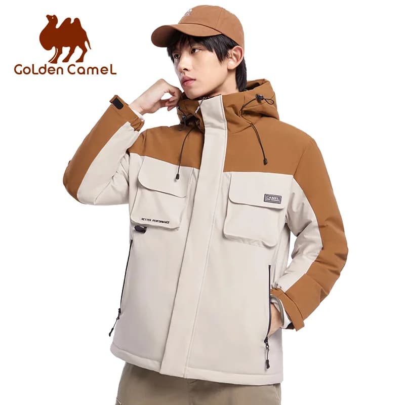 GOLDEN CAMEL Giacche da Escursionismo per Donna, Giacca Imbottita in Pile per Uomo, Cappotto Invernale con Cappuccio Ispessito per Uomo, Novità 2023 -10 ℃ Abbigliamento