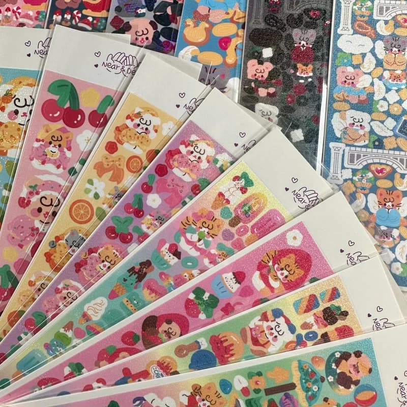 Coreano Laser Simpatico Cartone Animato Animali Adesivi Manuale per Bambini Notebook Album Fotografico Carta Custodia per Telefono Adesivi Decorativi Fai da Te