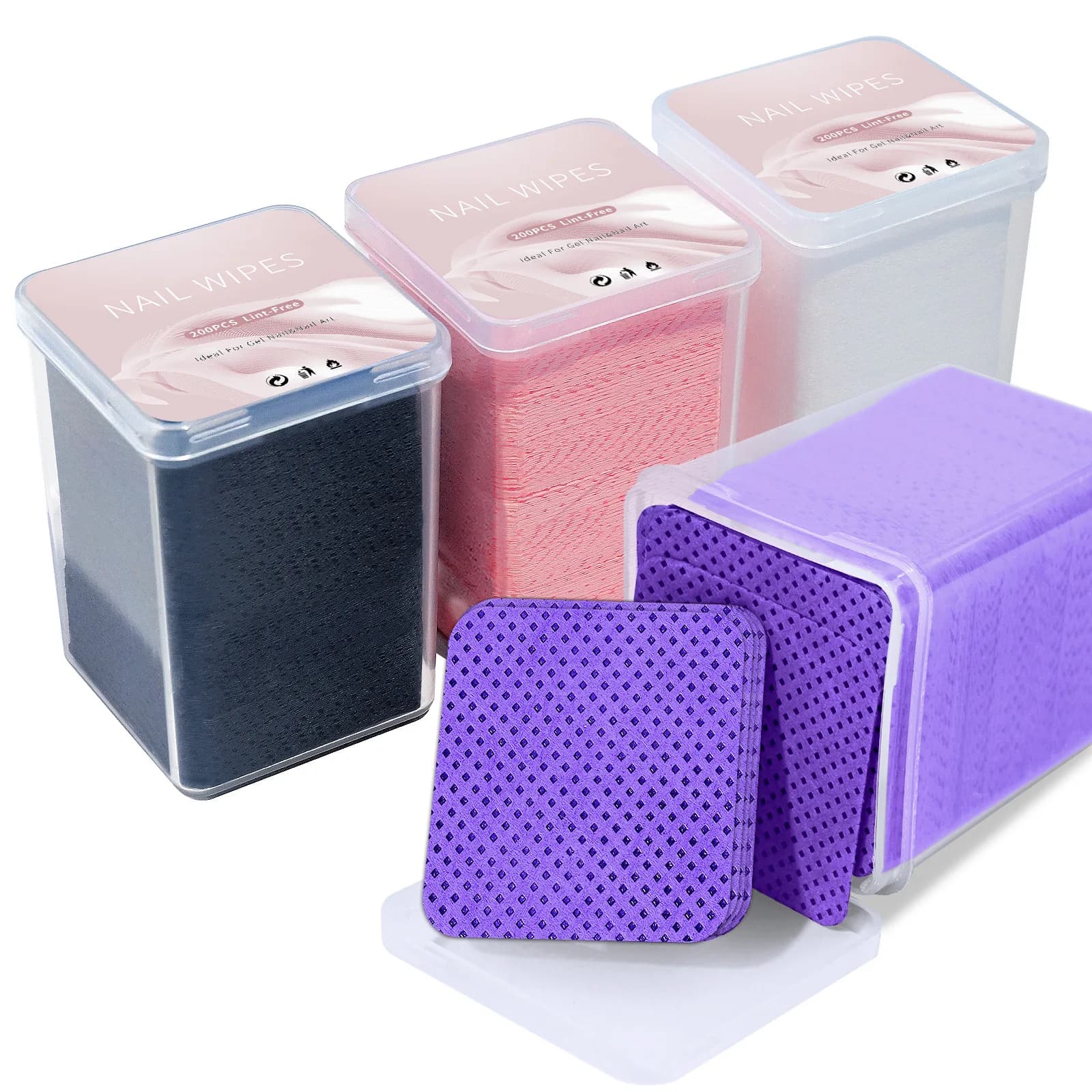 Cotton sanders to remove nail polish without hair, UV gel tips, detergent, paper pad, manicure tools for polish art cleaning