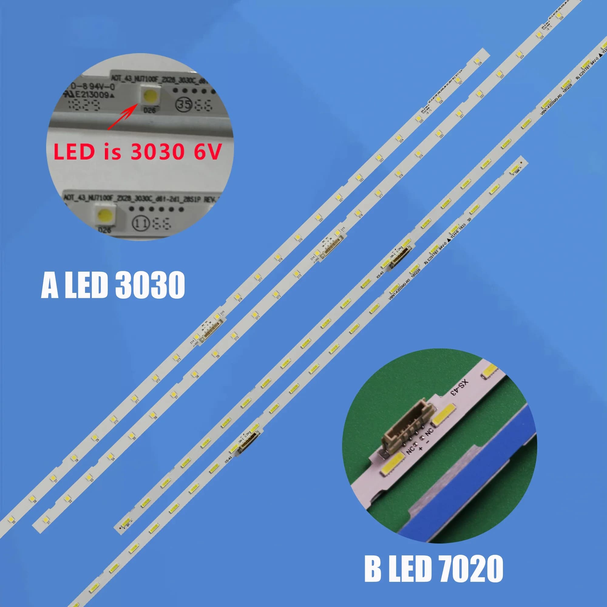 LED Strip Retro Illumination 28LED CY-NN043HGAV2H UE43NU7020 UE43NU7440 UN43NU7100K UN43NU7100F UN43NU7100P UN43NU7100FXZA AA01 UA43LS03N