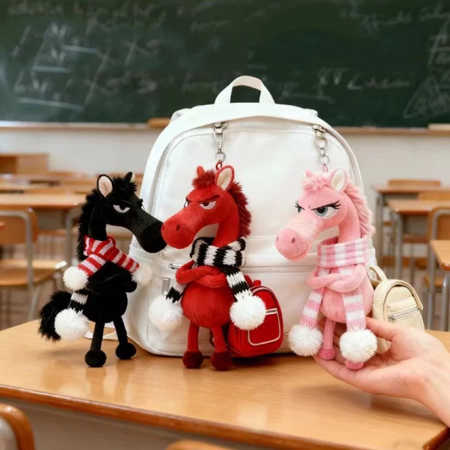 Plush Arrogance Pony Keychain for Women Bag Decor Pendant Nice plush Horse Keyring for Car Gift for Party Keyring Keyring Accessories
