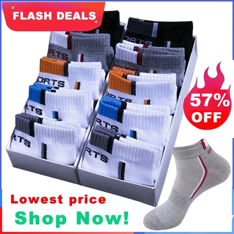 10 pairs of high quality men's socks sports socks in breathable cotton jersey casual athletic summer cut thin short Sokken size 38-48