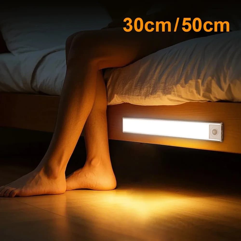 High Capacity Battery USB Rechargeable LED Light Bar Aluminum Motion Sensor Magnetic Strip for Night Lamp for Stairs