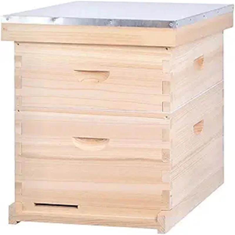 Kit ingresso Bee Box Frame Fondotinta rivestito in cera d'api Apicoltore a nido d'ape