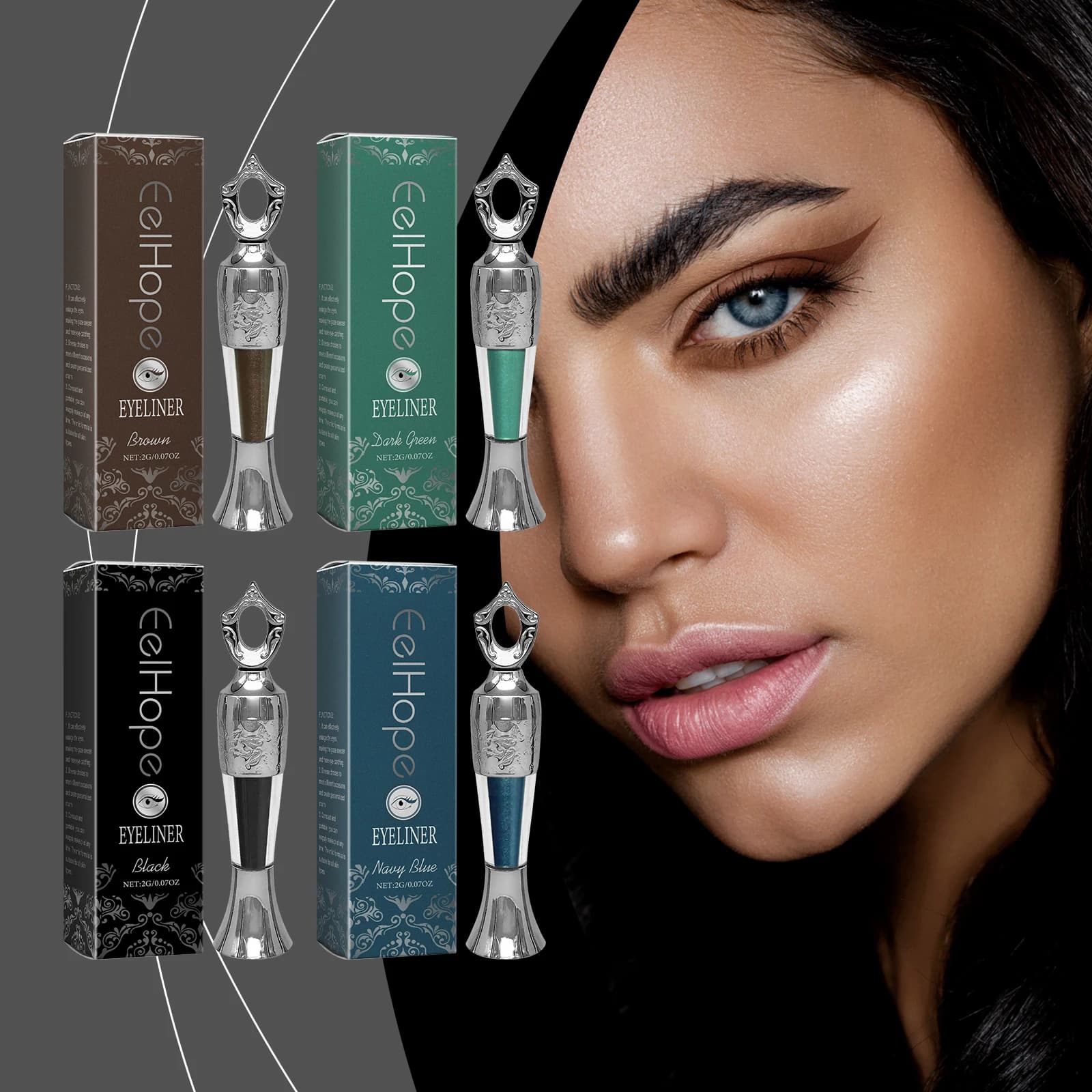 Long lasting waterproof eyeliner faceliner proof quick drying rich color sensitive skin silky portable safe and sweat resistant