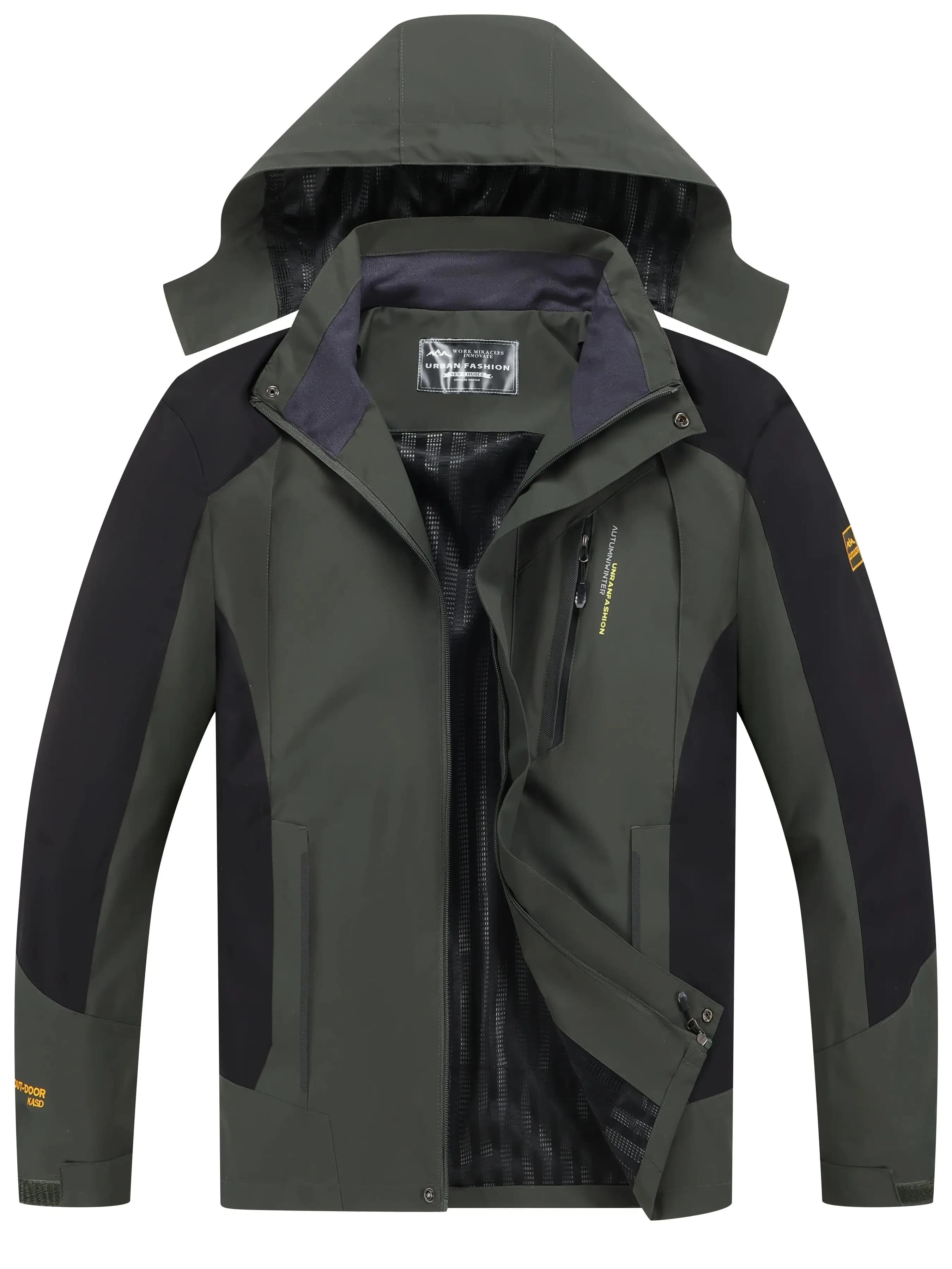 Men's Waterproof Trekking Jacket Large Wind Windproof Jacket Camping Hunt Running Trekking Outdoor Men's Fishing Coat
