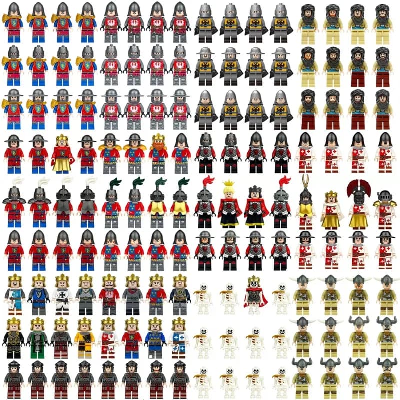 Cavalieri medievali dell'antica Roma, blocchi da costruzione, personaggi, giocattoli, mini personaggi, bambole umanoidi, giocattoli, regali di compleanno.