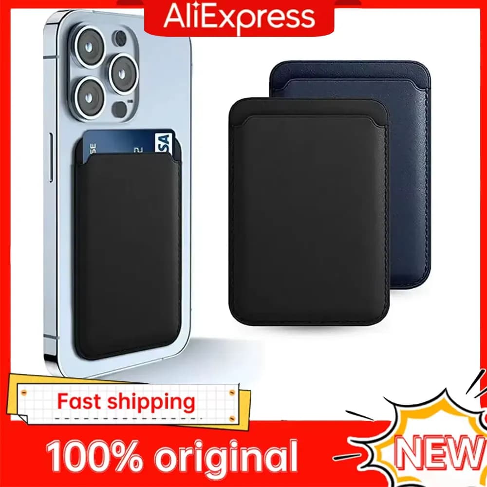 Magsafe Magnetic Leather Wallet Case for iPhone 17 15 14 13 12 11 8 Samsung Huawei with Card Holder and Magnetic Covers