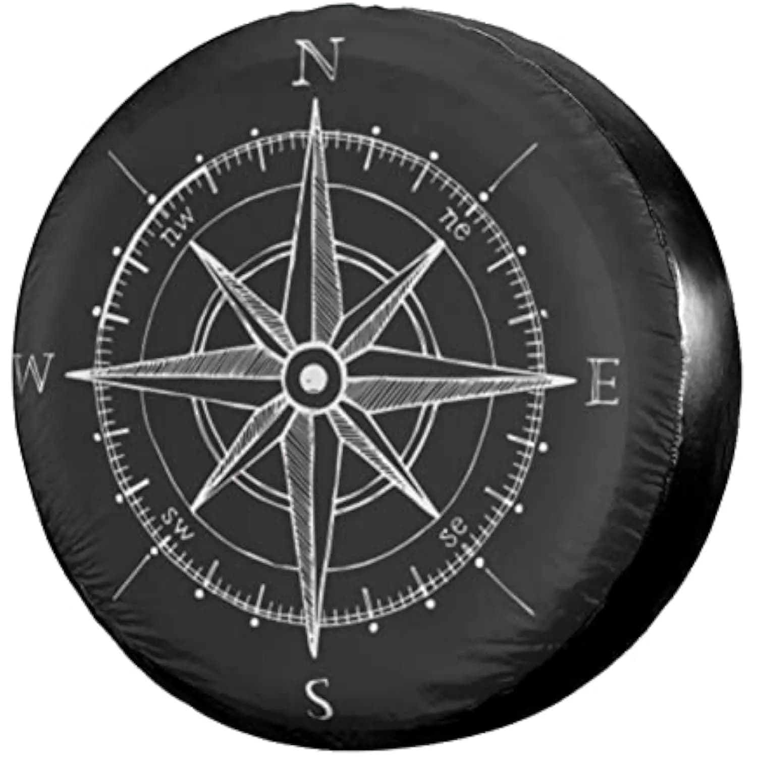 Copertura per Ruota di Scorta Vintage con Motivo a Rosa di Mare, Protezione Antipolvere in Poliestere per Camper, SUV, Camion, Adattamento Universale