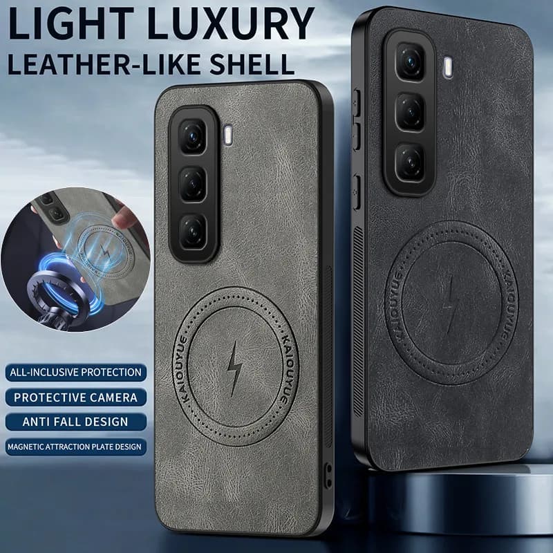 For Infinix Hot 60 Pro Plus Magsafe luxury PU magnetic protective case for Infinix Hot 60i 60Pro Phone Shell