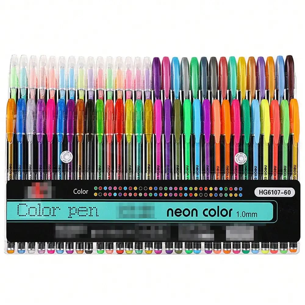 12/18/24/36/48/60 Set di colori Glitter metallici Colori Penne gel Libro Riviste Disegno Pennarelli artistici Penna Arte Forniture di cancelleria