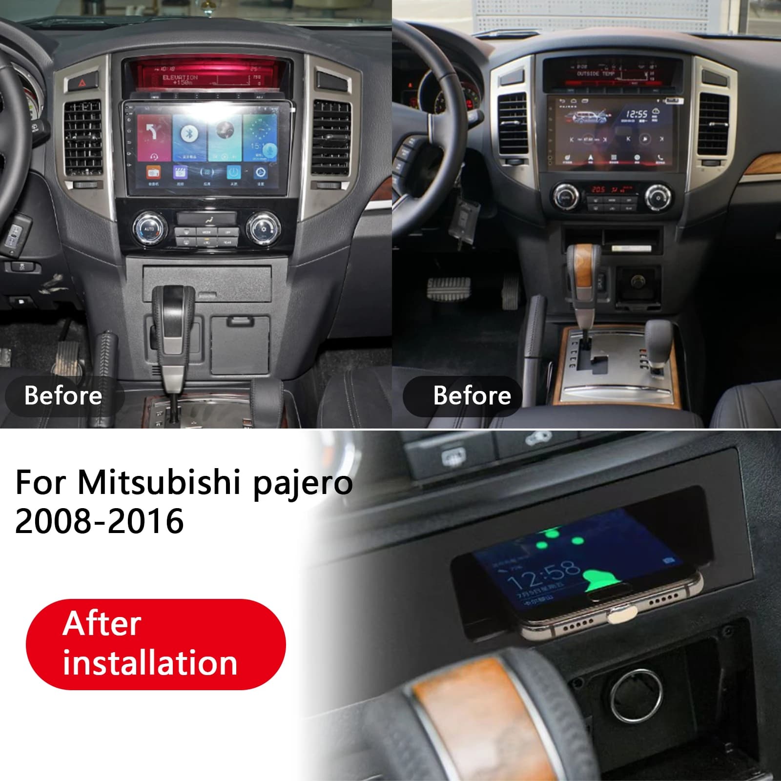 Per Mitsubishi Pajero 2008 2010 2011 2012 2013 2014 2016 Car center console telefono veloce piastra di ricarica wireless supporto di ricarica