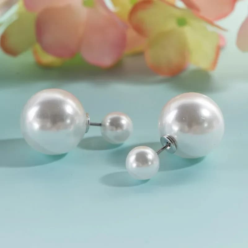 16mm Big Imitation Pearl Stud Earrings Women Europe and America Simple Round Ball Brincos Jewelry Birthday Friend Christmas