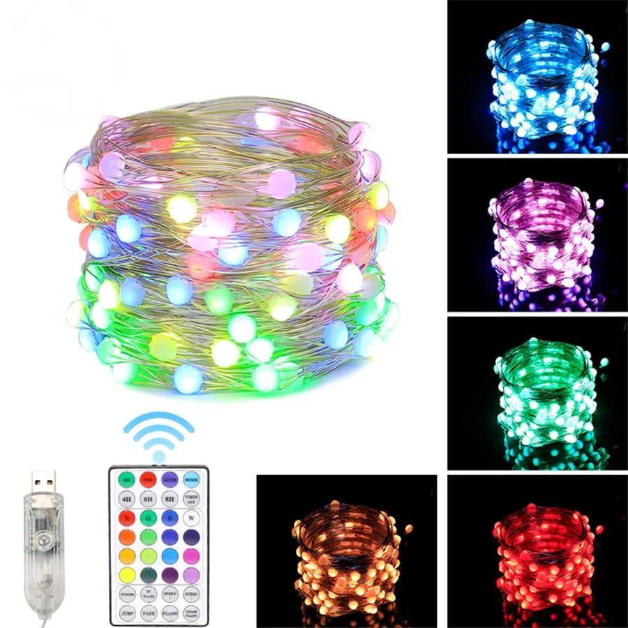 20M 10M LED RGB Lucine Esterne 12 Modalità USB Remote Ghirlanda Luce Della Stringa per la Casa Giardino Festa di Nozze Decorazione Di Natale