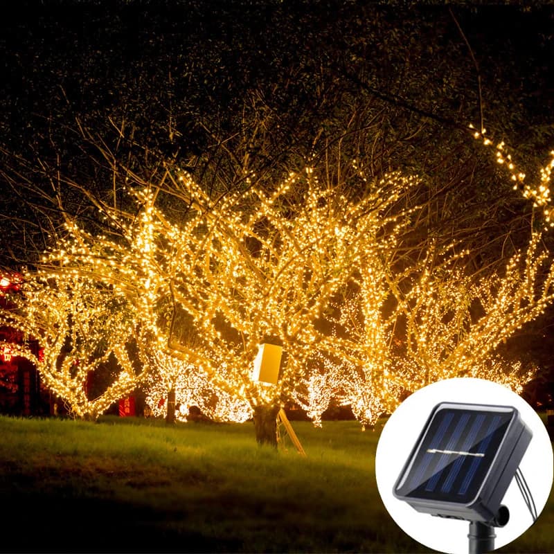 Luci Solari Decorative da Giardino per Esterni, Ghirlanda Luminosa a LED a Cascata per Patio, Matrimoni e Festività