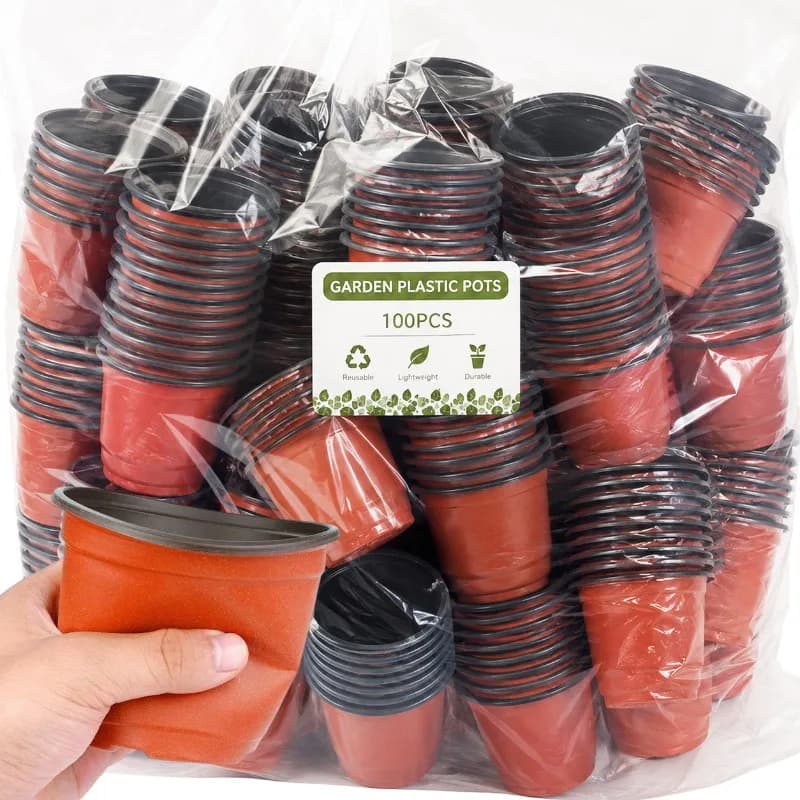 100/20x Flexible Plant Nursery Pots Plants Seeding Cups Plastic Flower Plant Container for Garden Succulents Cuttings Transplant