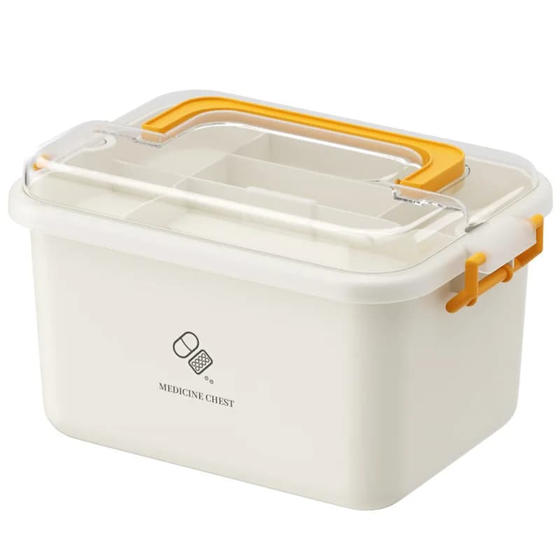 Capacità Scatola portaoggetti per medicinali in plastica a strati domestici Kit di pronto soccorso portatile multifunzionale Med di grandi dimensioni