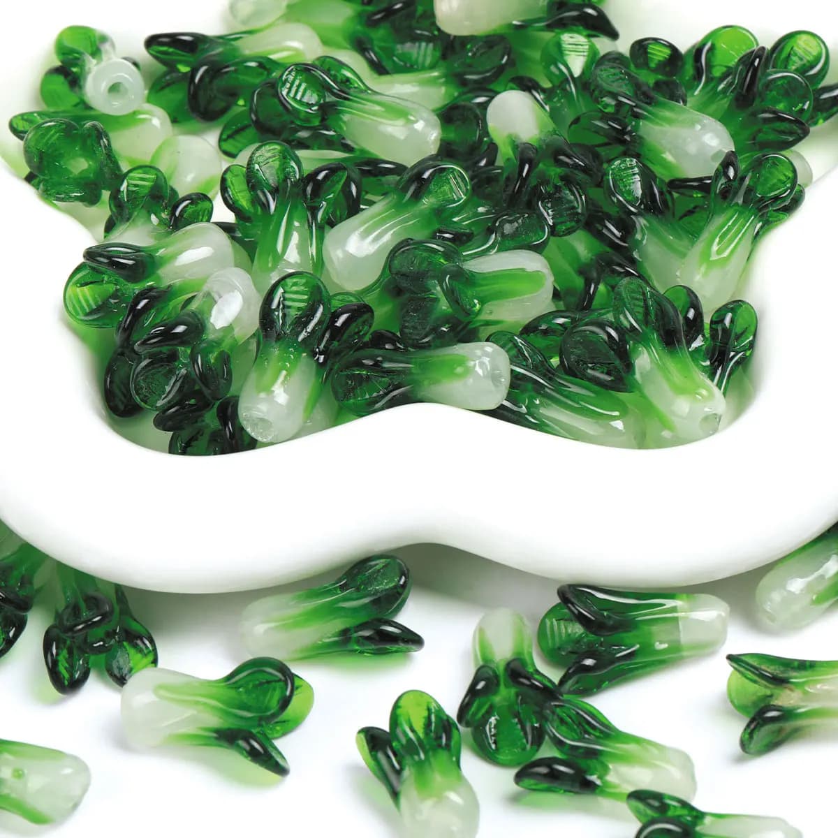 4 pz/8 pz/12 pz Cavolo Cinese Smalto Perle di Vetro Per La Produzione di Gioielli FAI DA TE Branelli Allentati Del Distanziatore Per I Braccialetti collana chiave