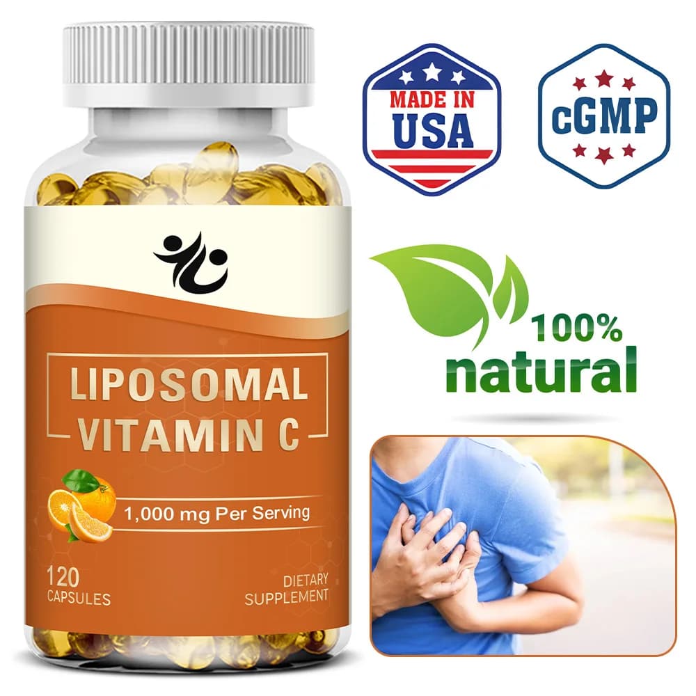 Liposomal Vitamin C 1000mg Capsules, High Absorption, Antioxidant Daily Supplement, Support Collagen Formation & Skin Wellness