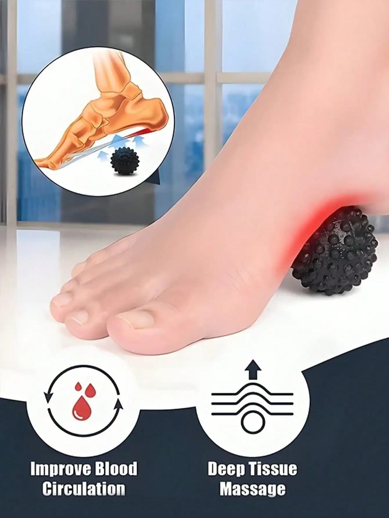 1 palla per massaggio fitness e yoga, palla per massaggio ai piedi per il rilassamento muscolare, può rilassare i muscoli del collo e delle spalle, accessori indispensabili