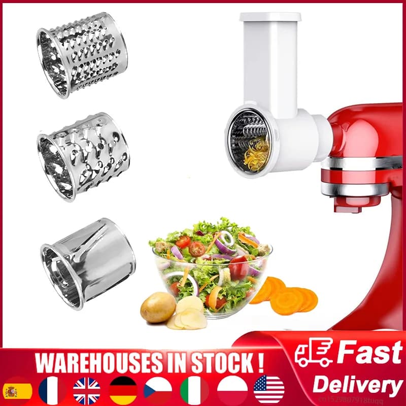 Per Kitchenaid Stand Mixer Insalatiera Affettatrice Trituratore Accessori Preparazione fresca Affettatrice di verdure con spazzola per la pulizia