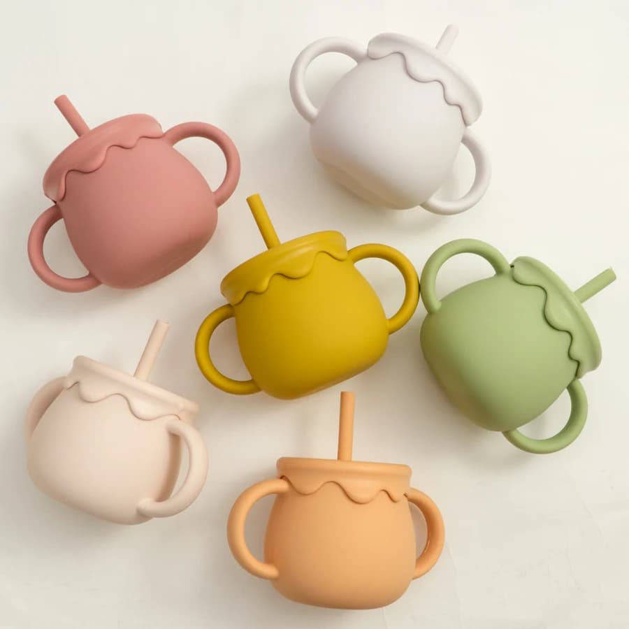 Baby Feeding Mugs Portable Glasses Sippy Cup Solid Food Container Snack Mug Cups to learn the smallest Baby Supplies