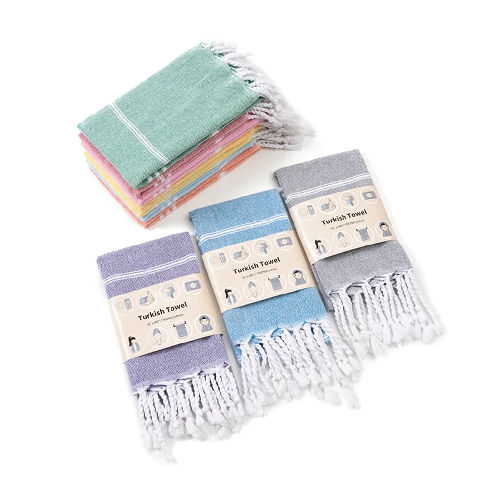 2-Pack 40x100CM Cotone Turco per la casa Asciugamano Morbido Sauna Spa Asciugamano da bagno Set di asciugamani per mani e viso Può essere utilizzato per la cucina, la palestra sportiva