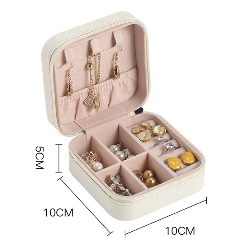 Organizzatore da viaggio Custodia per gioielli Custodia in pelle Orecchini Collana Anello Organizzatore di gioielli Display Mini scatola portaoggetti portatile per gioielli