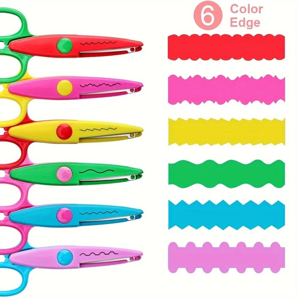 6 pezzi/set forbici ondulate decorative - forbici artigianali in plastica PP per taglio carta, progetti fai da te, materiali artistici e regali creativi