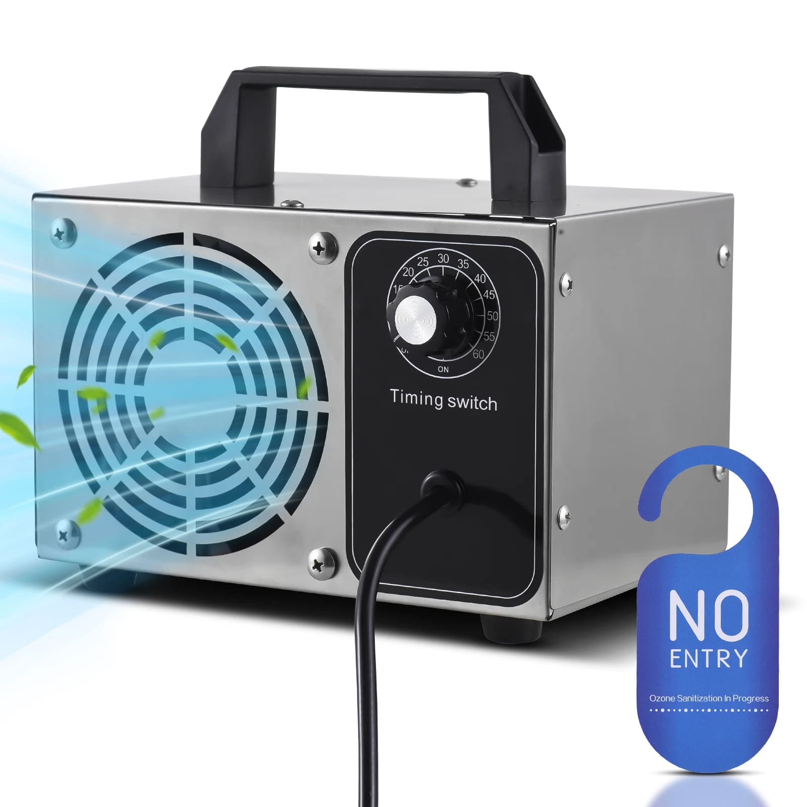 Ozono per la rimozione degli odori della macchina per l'ozono, ionizzatore, purificatore d'aria, per animali domestici, con maniglia portatile, timer da 0-60 minuti