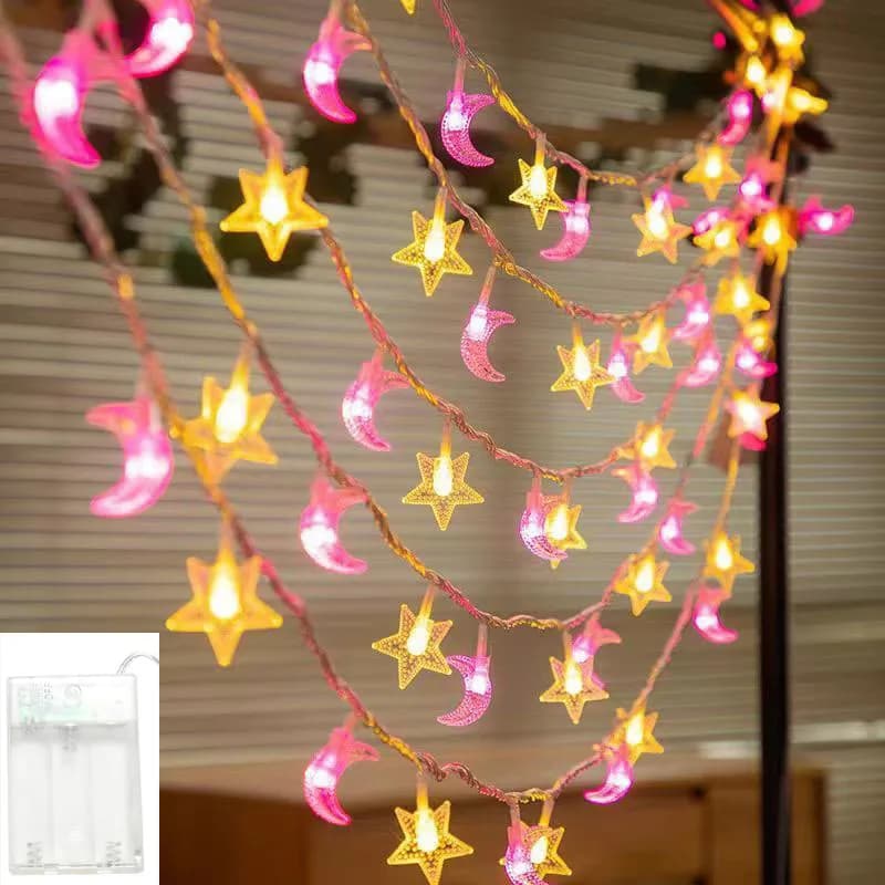 1.5M/3M LED Stella Luna Stringa di luce colorata Cielo stellato Soggiorno Cortile esterno Tronco di campeggio Decorazione Luce d'atmosfera