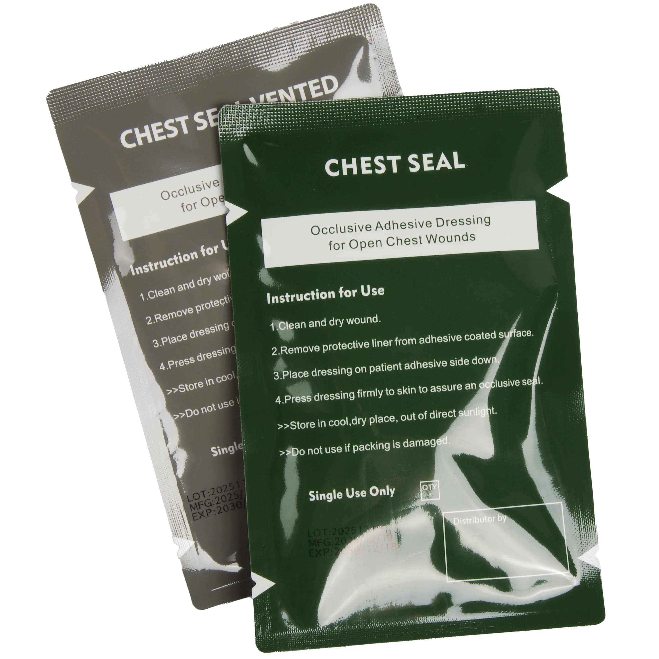 Chest Seal Wound Care for Emergency or Tactical Situations Advanced Adhesive Sterile Transparent Lightweight Vent Life-Saving