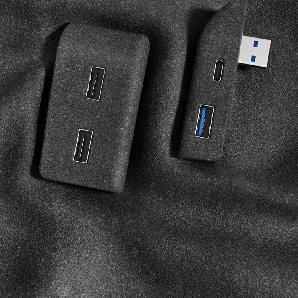 Docking station per vano portaoggetti 4 hub shunt USB tipo-c per Tesla Model3/Y adattatore floccato a ricarica rapida estensione splitter alimentata