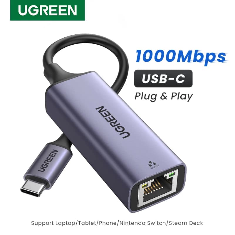 UGREEN USB C adattatore Ethernet 1000/100Mbps USB Lan RJ45 Thunderbolt 3 per Laptop Macbook Samsung iPad USB scheda di rete Ethernet
