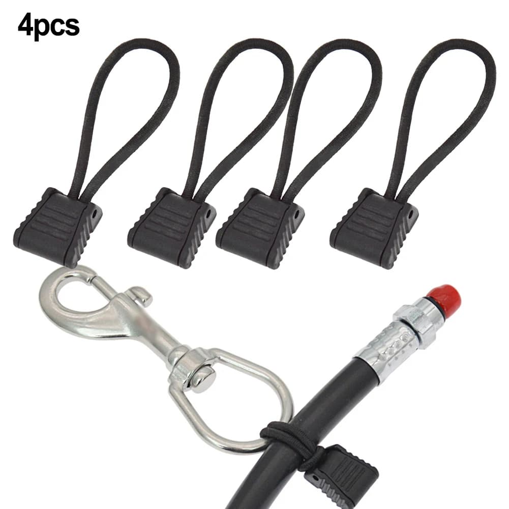 4pc Scuba Diving Diver Tubo Flessibile Clip di Fermo Supporto Corda Elastica di Fissaggio Bungee Corda Shock Cord Tie Imbottiture Cinghia Accessorio di Ricambio