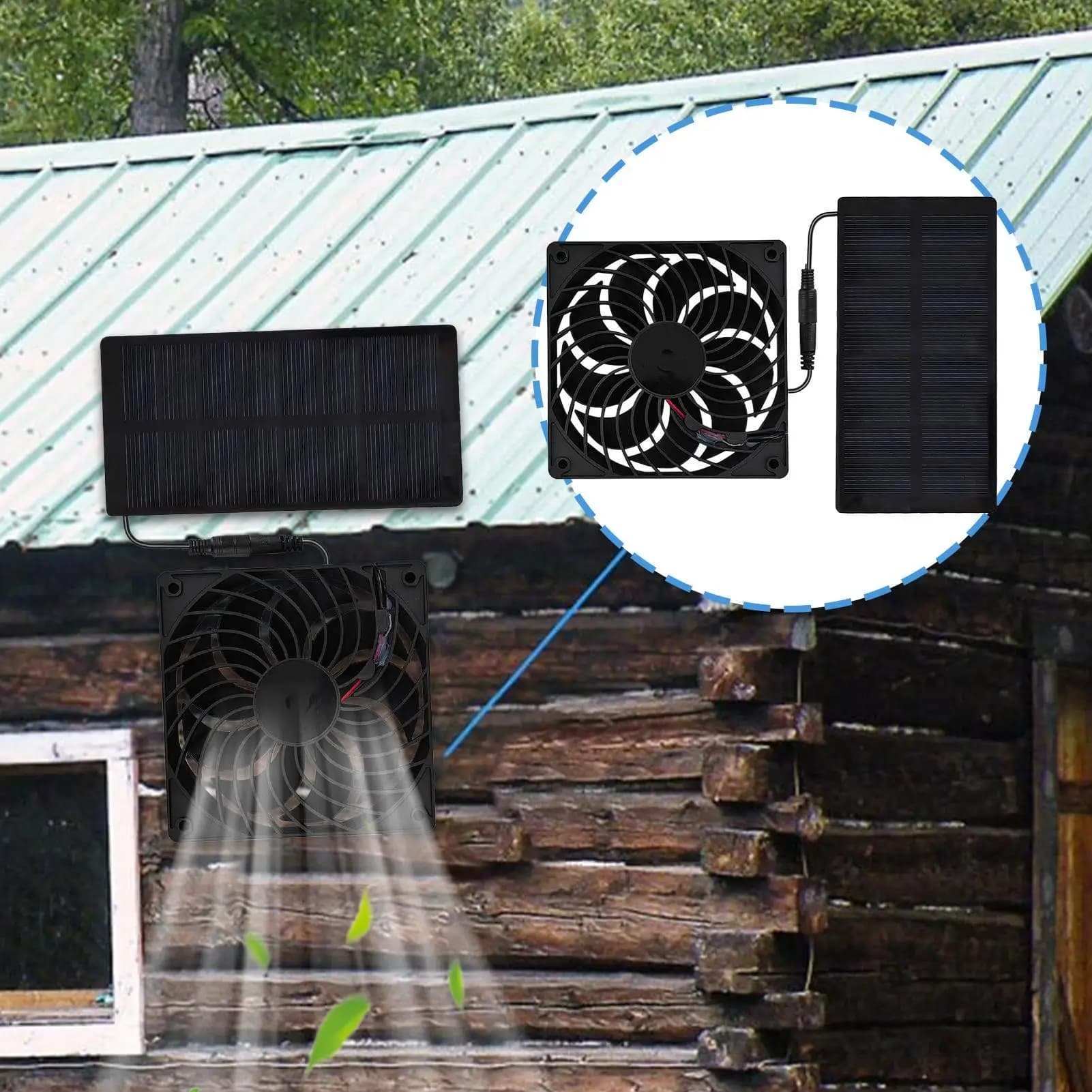 0,8 W 4 V Outdoor Energy Saving Solar Fan, Solar Energy Exhaust Fan for Camping, Fishing, Barbecue, Tent
