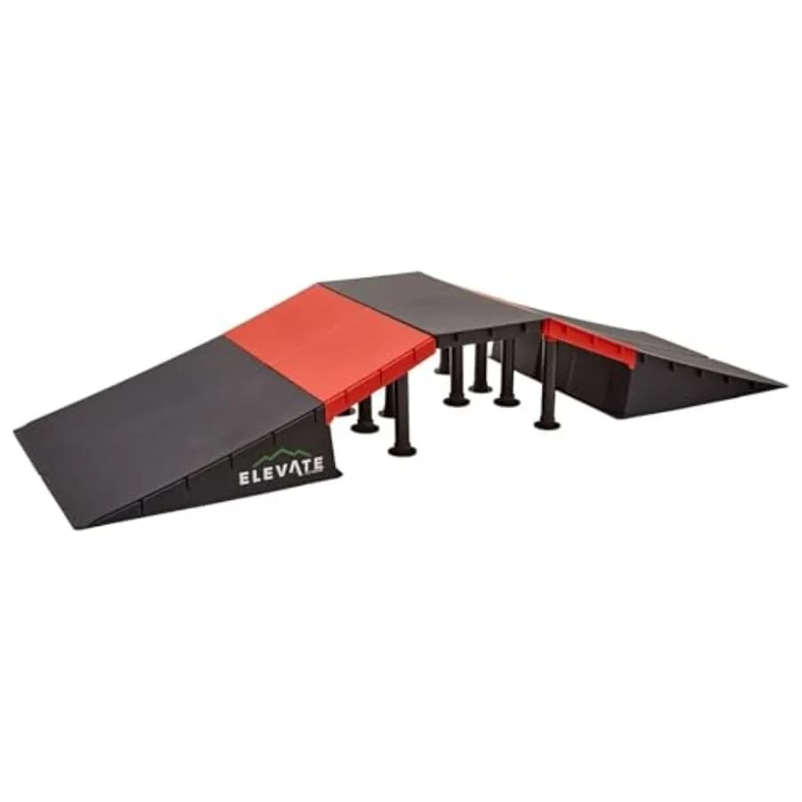 Jumbo EZ-Link 9-piece skateboard set in polypropylene with slopes for scooters, BMX bikes and RC cars - 600 pounds Maximum weight capacity